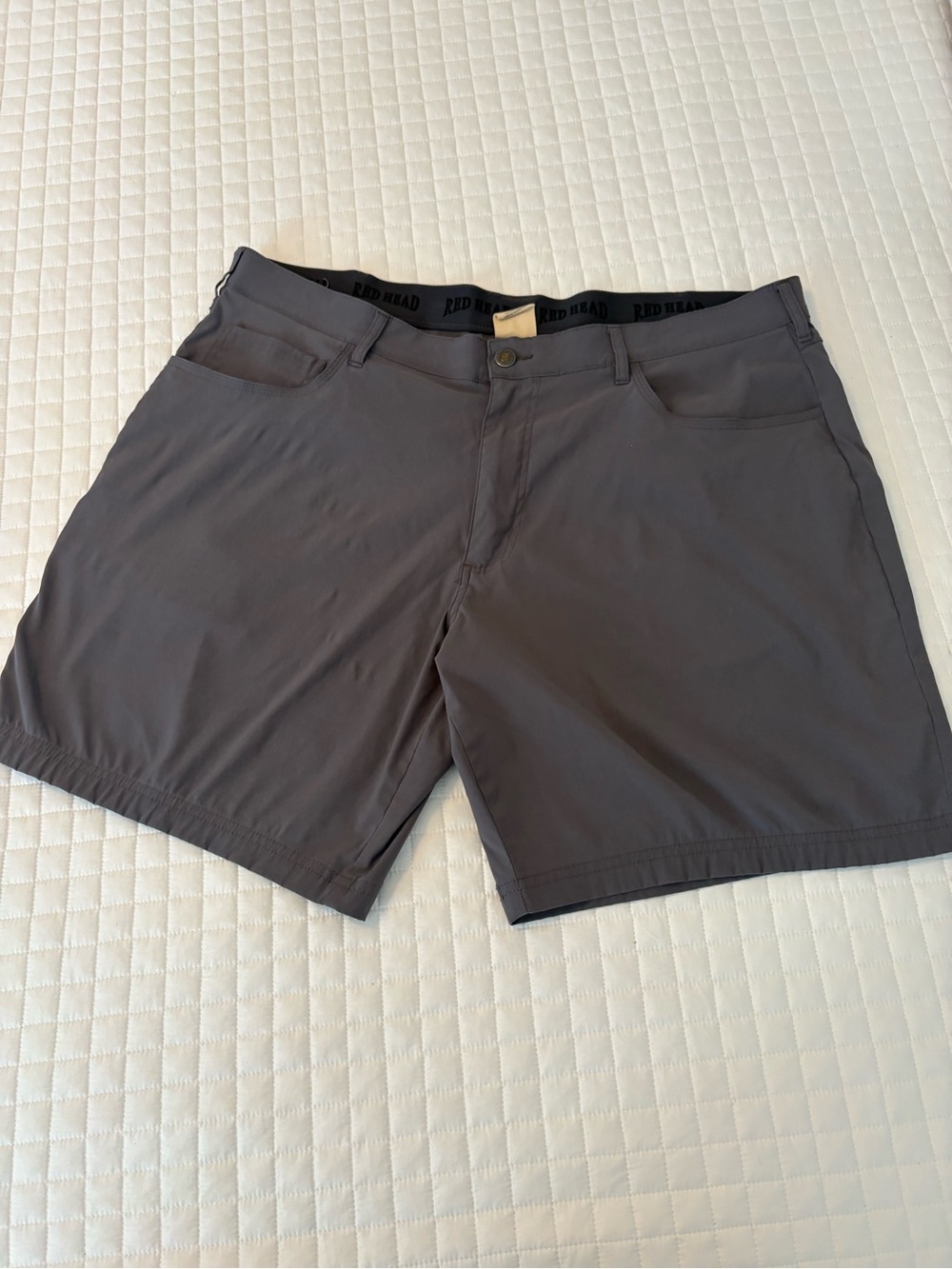 RedHead Men's Charcoal Flat-Front Performance Shorts